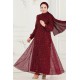 TESETTÜR PAYETLİ TÜL ABİYE - BORDO TESETTÜR PAYETLİ TÜL ABİYE - BORDO