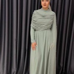 GÜNAY Abiye su yeşili renk