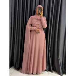 GÜNAY Abiye tozpembe renk