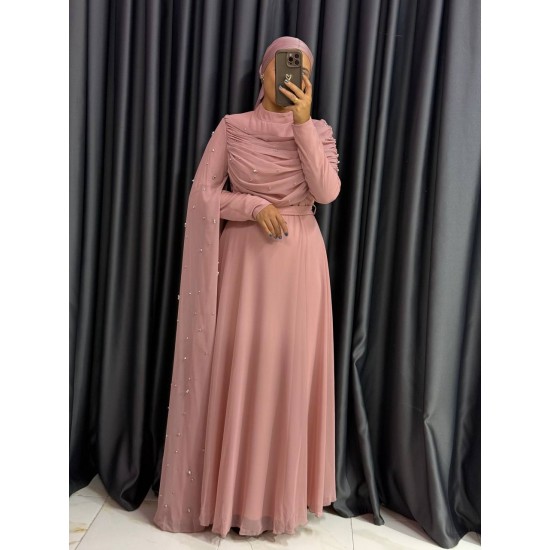 GÜNAY Abiye tozpembe renk