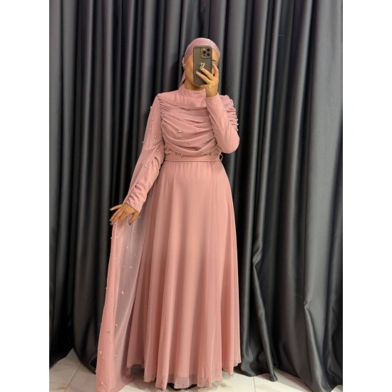 GÜNAY Abiye tozpembe renk