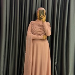 GÜNAY Abiye tozpembe renk