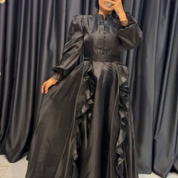 DÜĞME abiye SİYAH renk