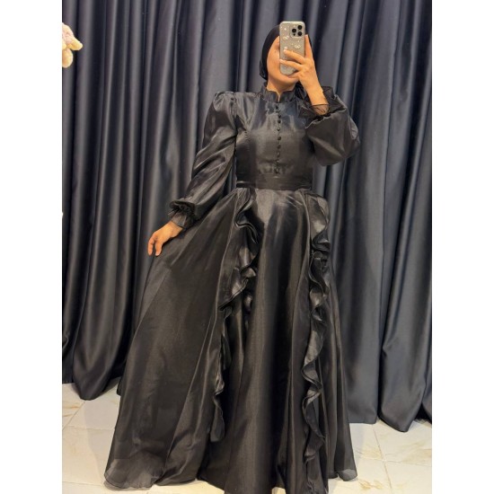 DÜĞME abiye SİYAH renk